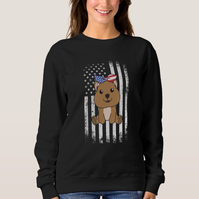 Camiseta 4th Of July American Quokka For Kids Cute Usa Quok (Frente)