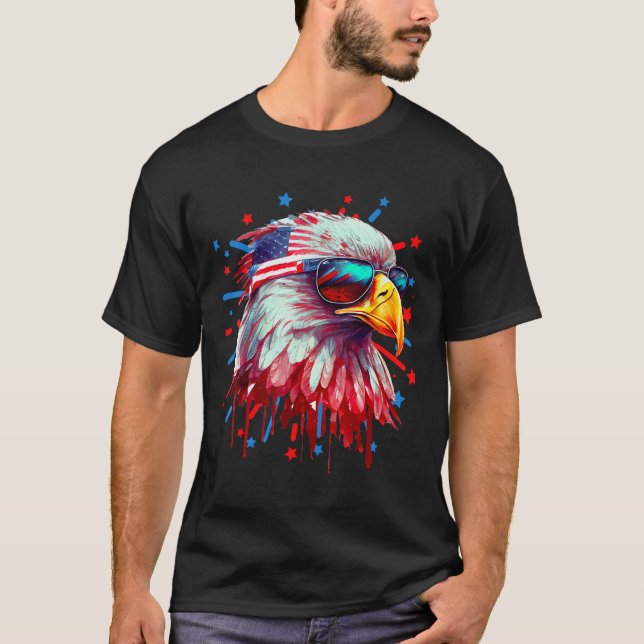 Camiseta 4th Of July Bald Eagle (Frente)