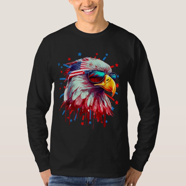 Camiseta 4th Of July Bald Eagle (Frente)
