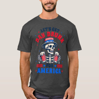 Camiseta 4th Of July Beer Drinking Lets Get Day A Drunk For