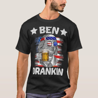Camiseta 4th Of July Ben Drankin Drinking Beer Benjamin Fra