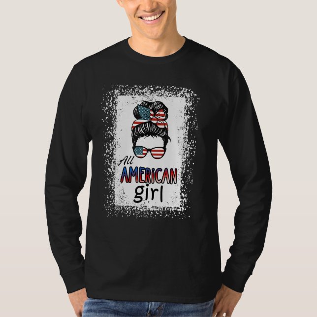 Camiseta 4th of July Bleached Daughter USA All American Gir (Frente)
