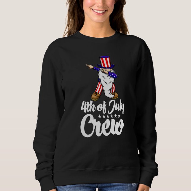 Camiseta 4th Of July Crew Gnome  Women America Flag Love  1 (Frente)