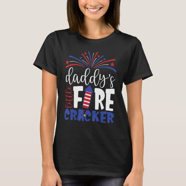 Camiseta 4th of July Daddy's Little Firecracker Toddler Kid (Frente)