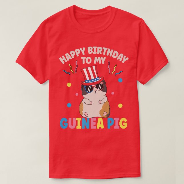 Camiseta 4th of July Design for a Patriotic Guinea Pig owne (Frente do Design)