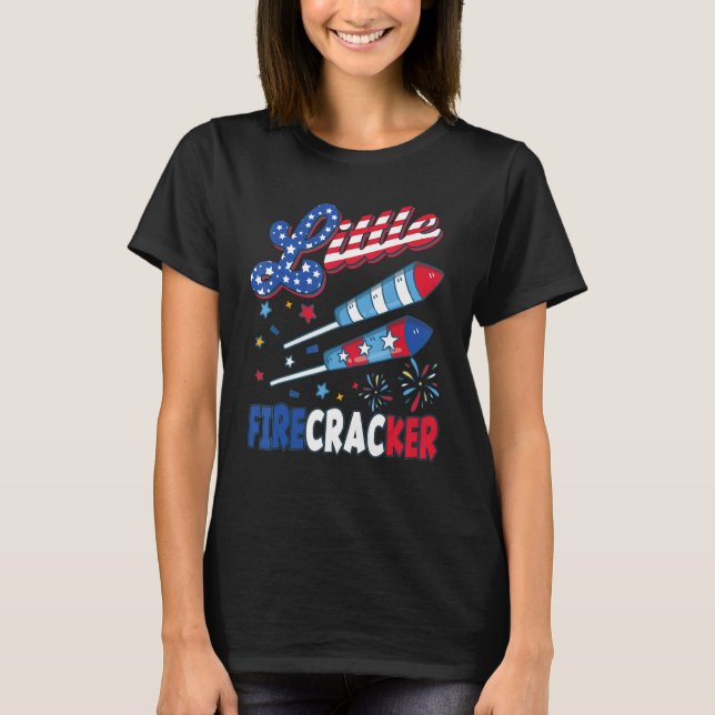 Camiseta 4th Of July Firework  Women Boy Girl Little Firecr (Frente)