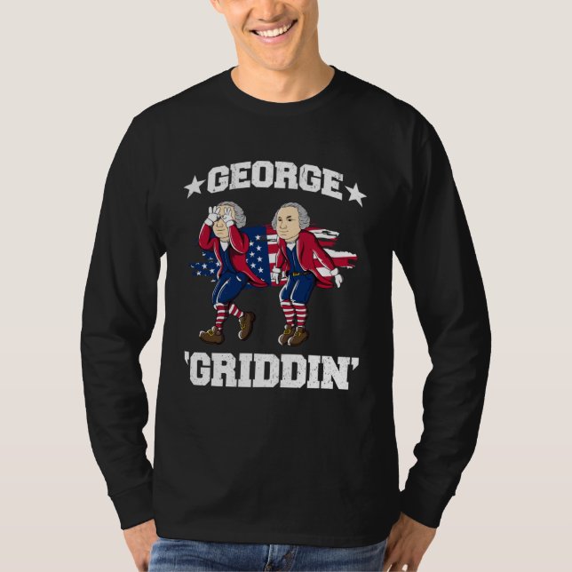 Camiseta 4th of July George Washington Griddy George Griddi (Frente)