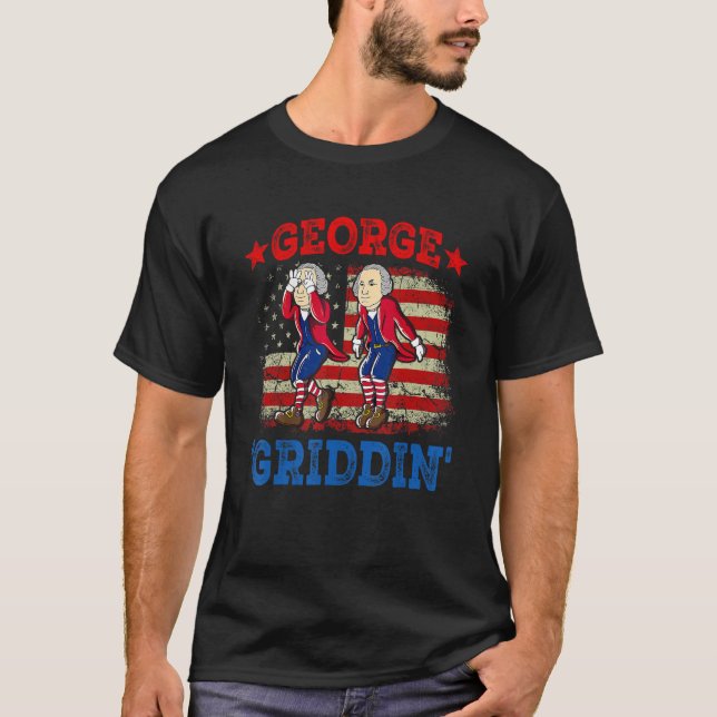 Camiseta 4th Of July George Washington Griddy George Griddi (Frente)