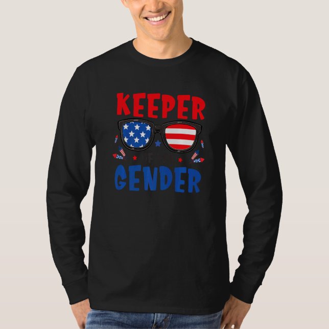 Camiseta 4th Of July Keeper Of The Gender Reveal Baby Annou (Frente)