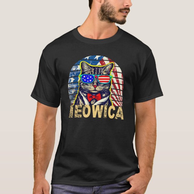 Camiseta 4th of July Meowica Cat (Frente)
