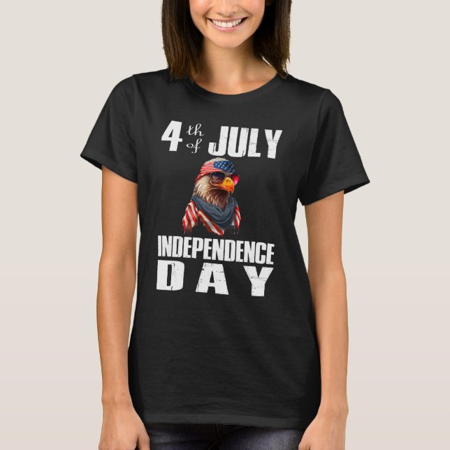 Camiseta 4th Of July Merica Bald Eagle USA Flag Independenc (Frente)