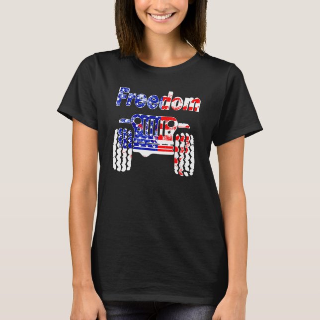 Camiseta 4th Of July Mud Ride UTV SXS Offroad Freedom Racer (Frente)
