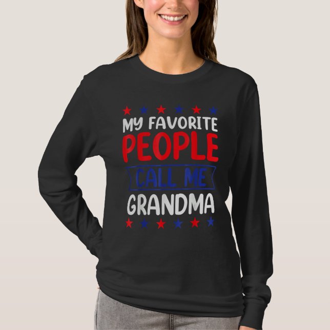 Camiseta 4th Of July  My Favorite People Call Me Grandma (Frente)