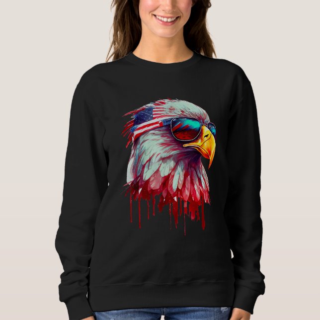Camiseta 4th Of July Patriotic Bald Eagle Cool Sunglasses (Frente)