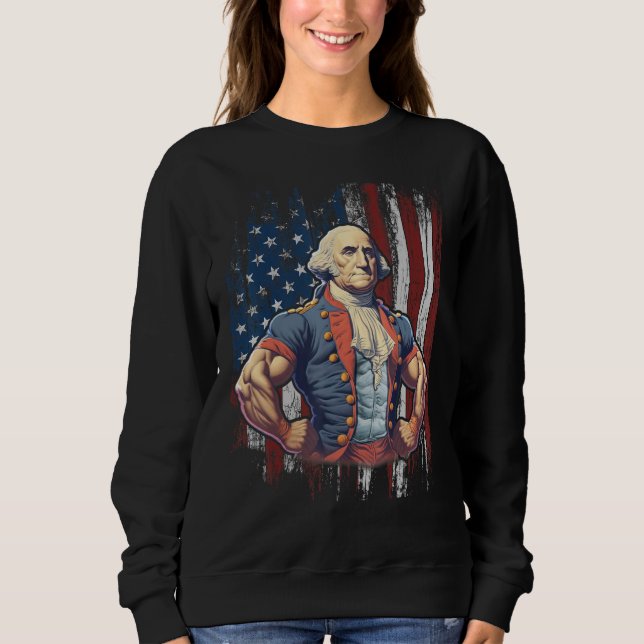 Camiseta 4th of July Patriotic Funny George Washington July (Frente)