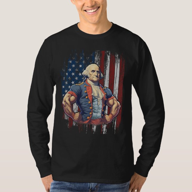 Camiseta 4th of July Patriotic Funny George Washington July (Frente)