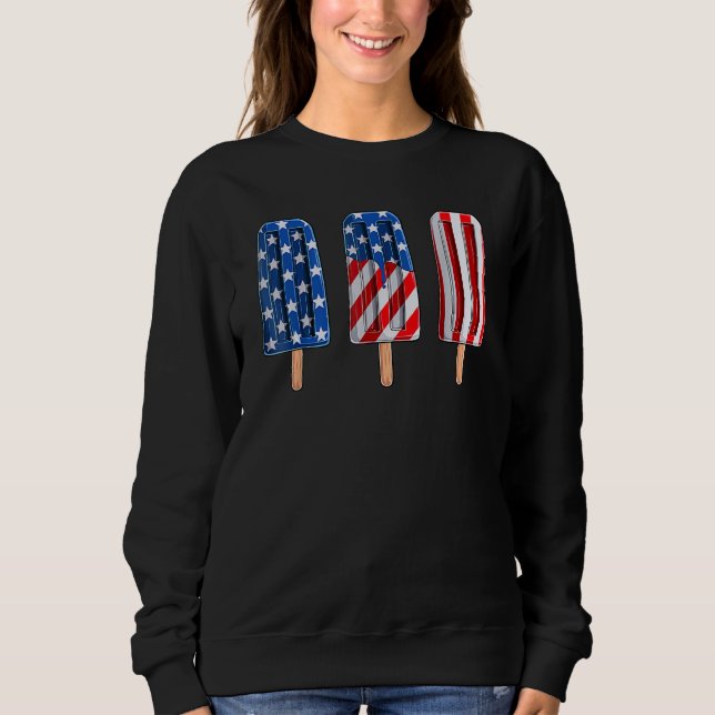 Camiseta 4th Of July Popsicle Red White Blue American Flag  (Frente)