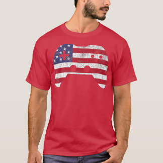 Camiseta 4th Of July T  Video Game Gamer Kids Boys Men USA 