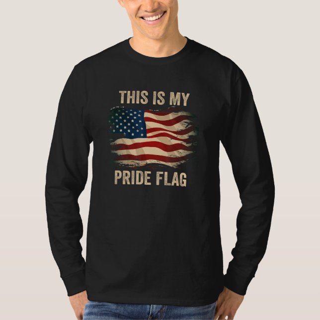 Camiseta 4th of July This Is My Pride Flag USA American Pat (Frente)