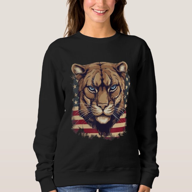 Camiseta 4th Of July US Flag Cougar (Frente)