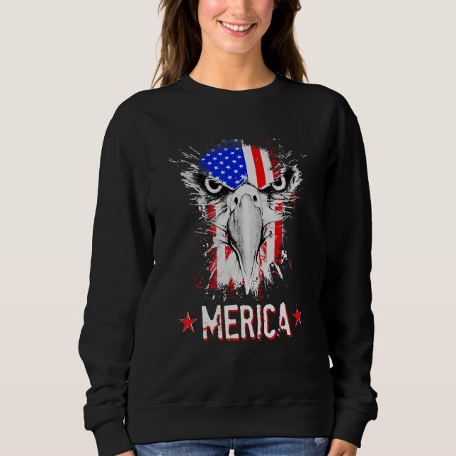 Camiseta 4th of July US flag eagle MErica land of the free  (Frente)