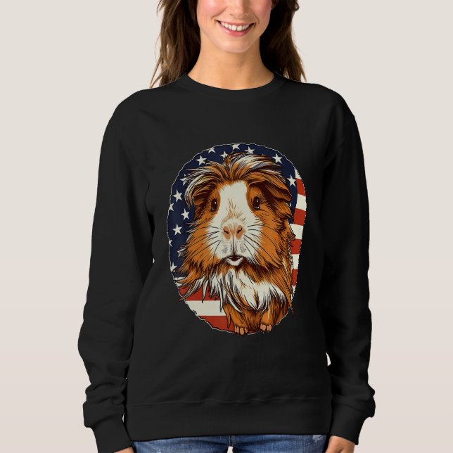 Camiseta 4th Of July US Flag Guinea Pig (Frente)