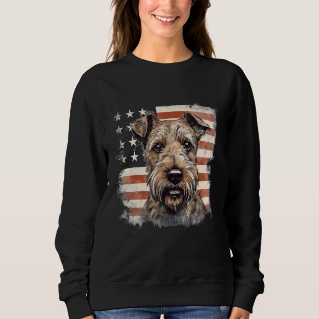 Camiseta 4th Of July US Flag Irish Terrier Dog (Frente)