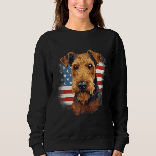 Camiseta 4th Of July US Flag Lakeland Terrier Dog (Frente)