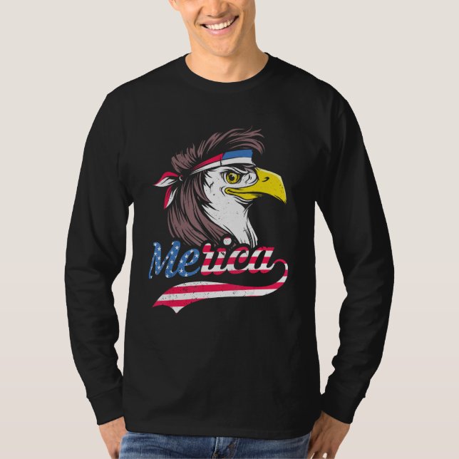 Camiseta 4th Of July US Flag Patriotic Eagle Of Freedom Mer (Frente)