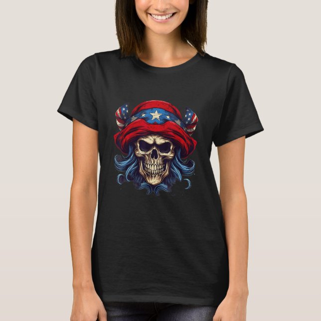 Camiseta 4th Of July US Flag Pirate (Frente)