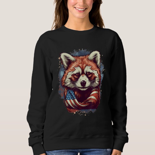 Camiseta 4th Of July US Flag Red Panda 2 (Frente)