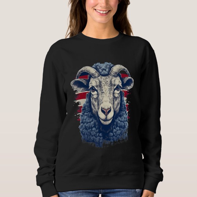 Camiseta 4th Of July US Flag Sheep (Frente)