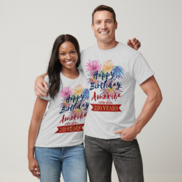 Camiseta 4th of July USA 250th Happy Birthday America