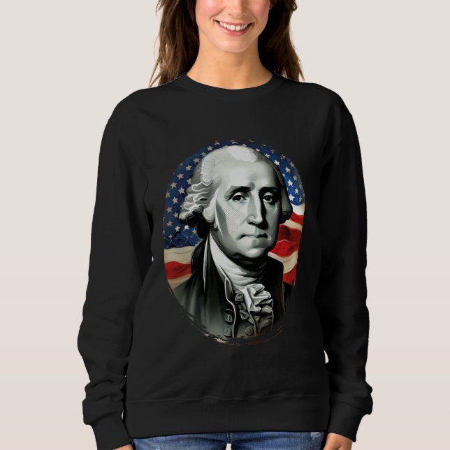 Camiseta 4th of July USA George Washington Painting On (Frente)