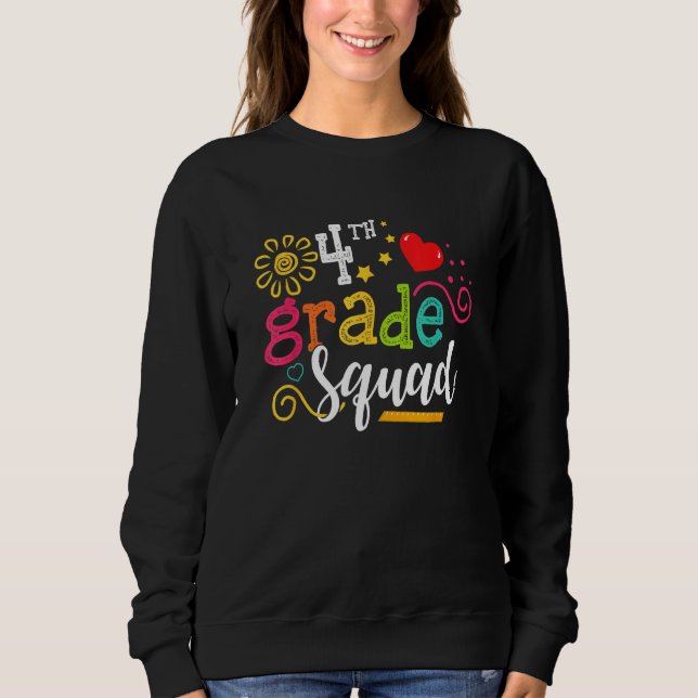 Camiseta 4th Third Grade Squad Student Teacher  Back To Sch (Frente)