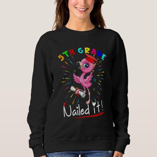 Camiseta 5º ano Acertou   Formatura de Aluno Flamingo  (Frente)
