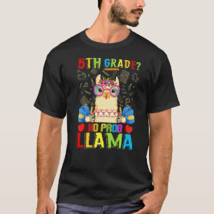 Camiseta 5º ano sem problema Llama volta às aulas primeiro 