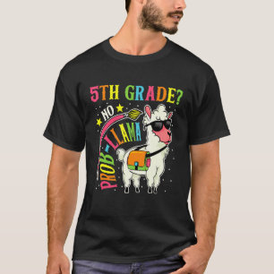 Camiseta 5º ano sem problema Llama volta às aulas primeiro
