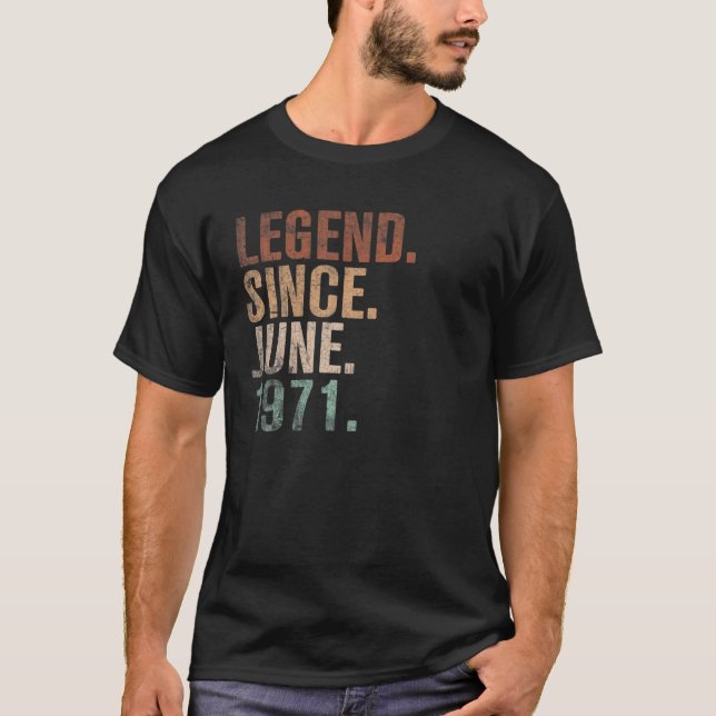 Camiseta 50ª Lenda De Aniversário Desde Junho De 1971 Vinta (Frente)