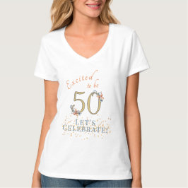 Camiseta 50ª Rapariga de Aniversário Personalizável