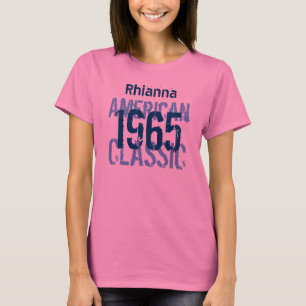 Camiseta 50º aniversário 1965 American Classic Pink Blue 