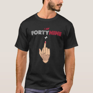 Camiseta 50º Aniversário 49 Mais Dedo Médio 50 Anos
