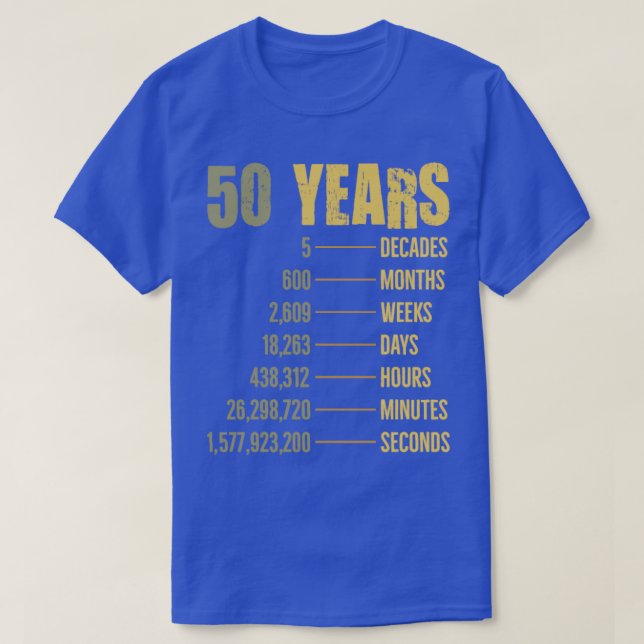Camiseta 50º Aniversário, 50 anos de idade - presente de ci (Frente do Design)