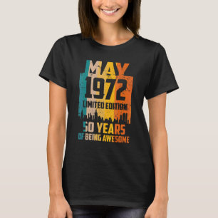 Camiseta 50º Aniversário 50 Anos Incrível Desde Maio De 197