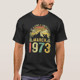 Camiseta 50º aniversário 50 anos Vintage março 1973 Retro M