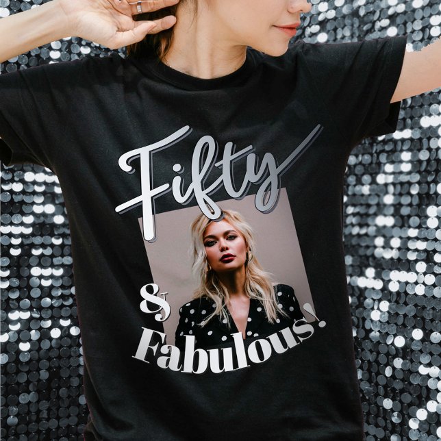 Camiseta 50º aniversário, cinquenta fabulosa fotografia de  (Criador carregado)