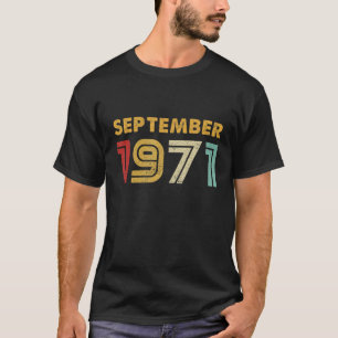 Camiseta 50º aniversário da Vintage de setembro de 1971 R