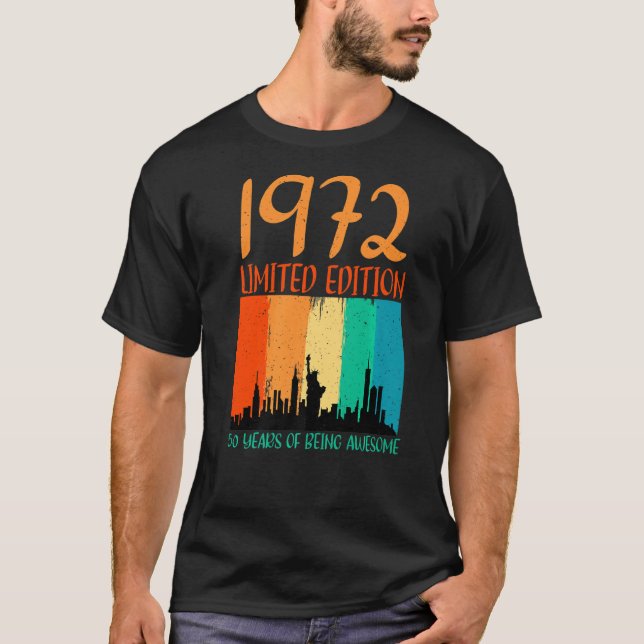 Camiseta 50º Aniversário De 1972 50 Anos De Awesom (Frente)