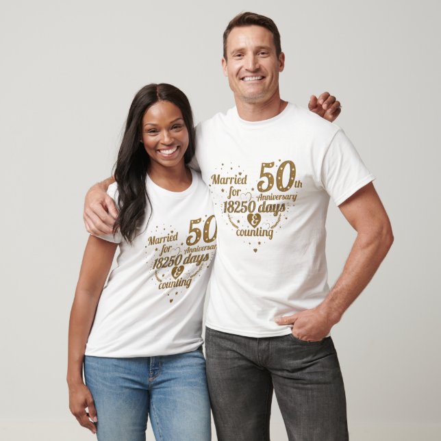 Camiseta 50º aniversário de casamento bonito (Unissex)