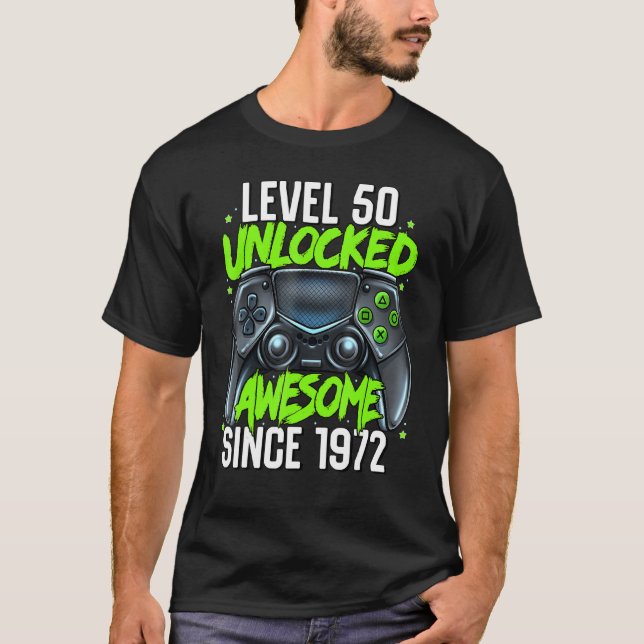 Camiseta 50º Aniversário de Jogos Nível 50 Sin Incrível Des (Frente)